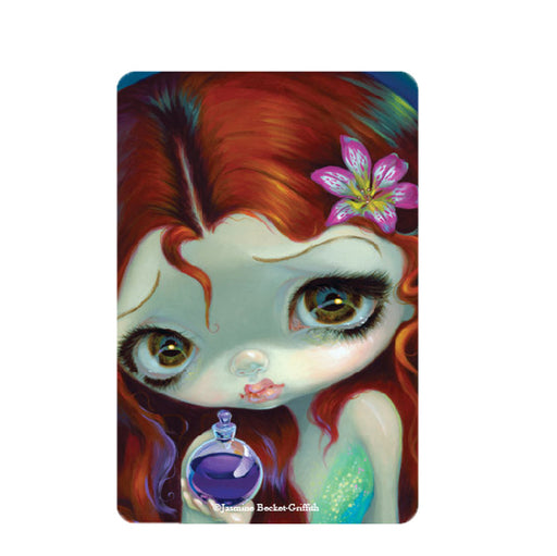 Magnet with red headed little mermaid holding purple potion