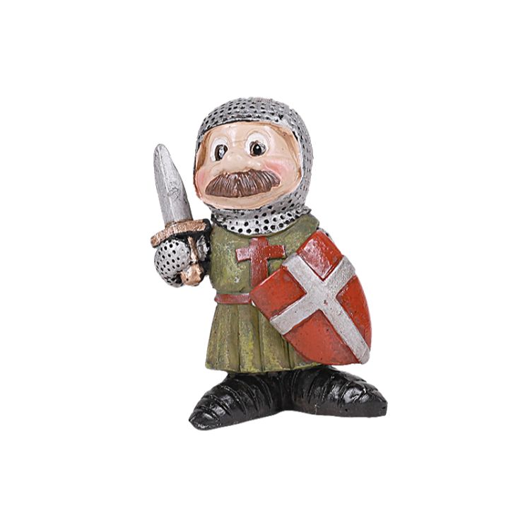 Knight figurine in green with dagger and shield