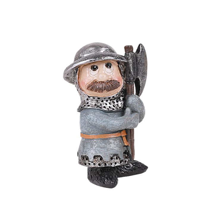 Knight figurine in silver with axe