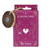 Box of 15 red rose incense cones with wooden holder. Box is magenta with The Lovers tarot design and metallic accents.