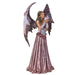 Fairy in pink and baby dragon figurine