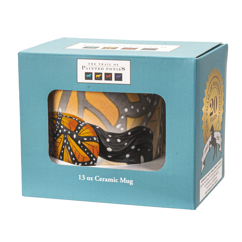 Boxed butterfly horse mug, Trail of Painted Ponies collection