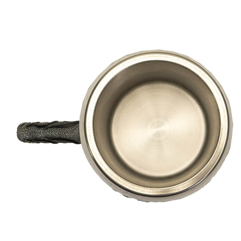 Stainless steel insert in tankard mug