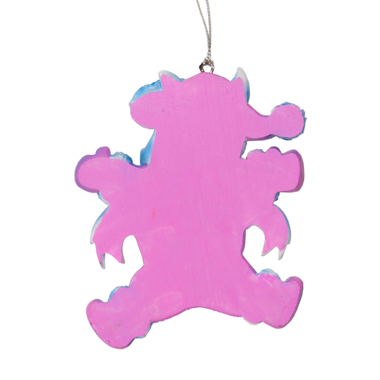 Back of ornament, pink resin
