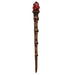 Magic wand with brown skull staff and faux red crystal topper