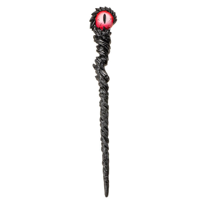 Magic wand with black staff and red dragon eye at the top.