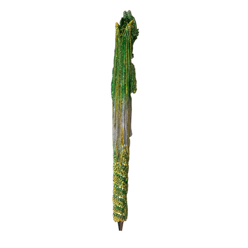 Green dragon pen with gold sparkles