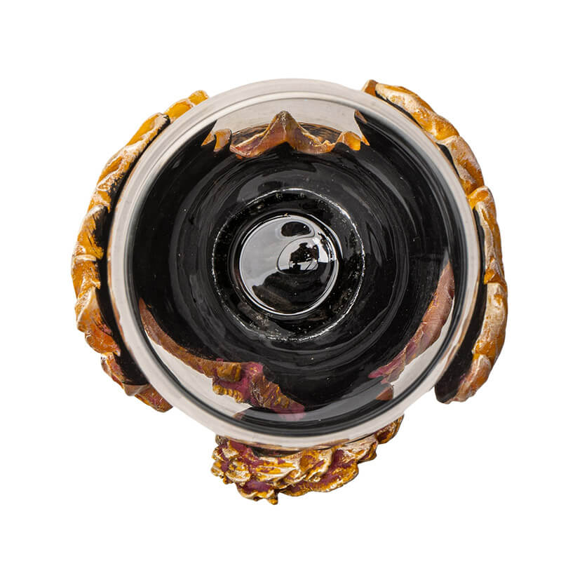 Top down view of glass in goblet