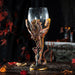 Goblet with glass at the top, fire dragon with sword forming the stem