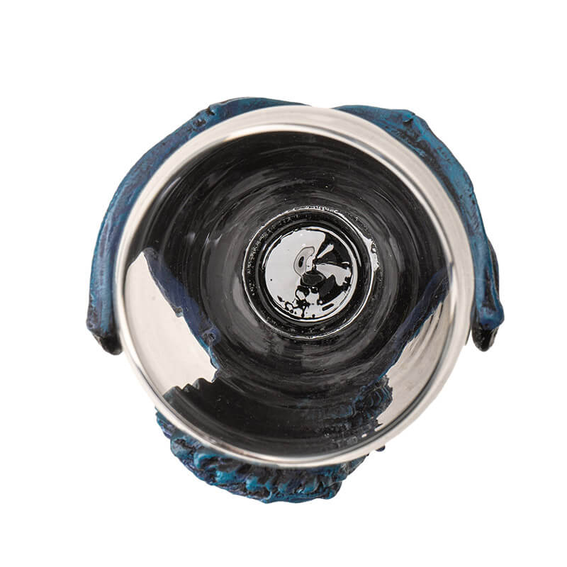 Top down view into glass of goblet