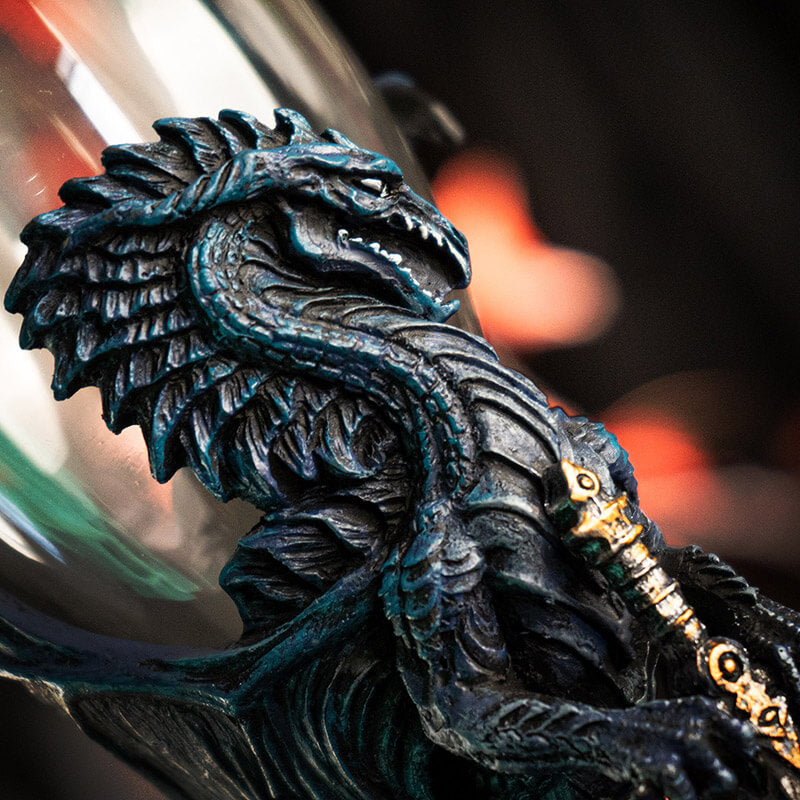 Closeup of blue storm dragon