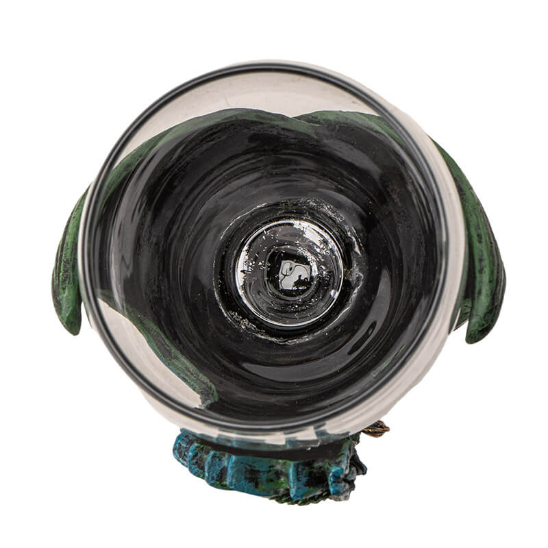 Top down view into glass of goblet