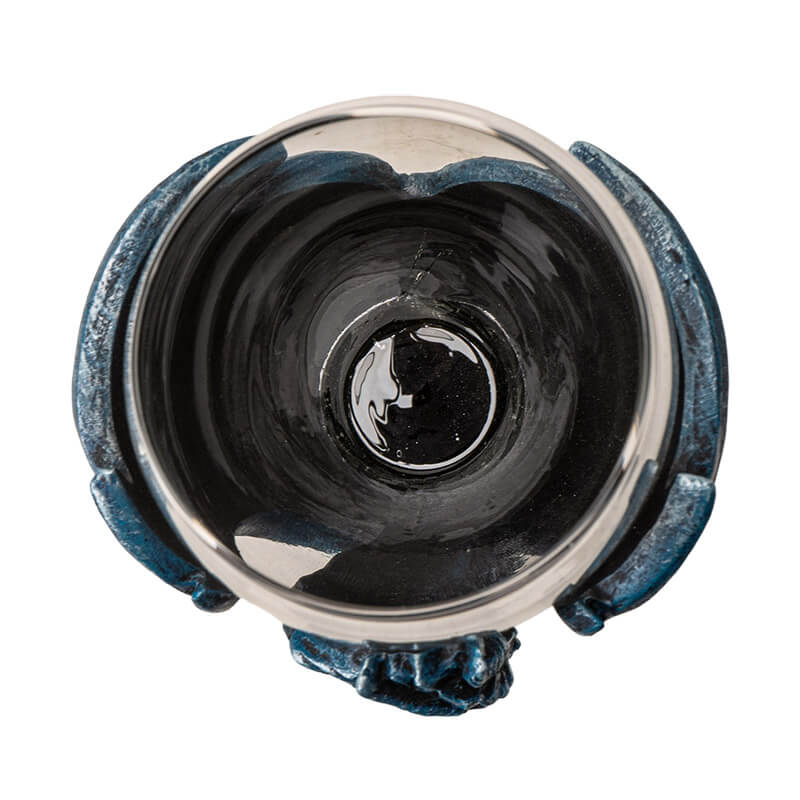 Top down view looking into glass of goblet