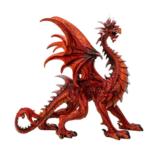 Large Standing Red Dragon Figurine