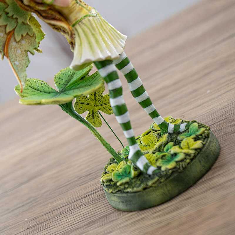 Closeup of striped green and white stockings