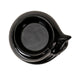 Black ceramic curled up cat tealight candle holder, shown top down