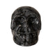 Gemstone skull made of black labradorite & obsidian