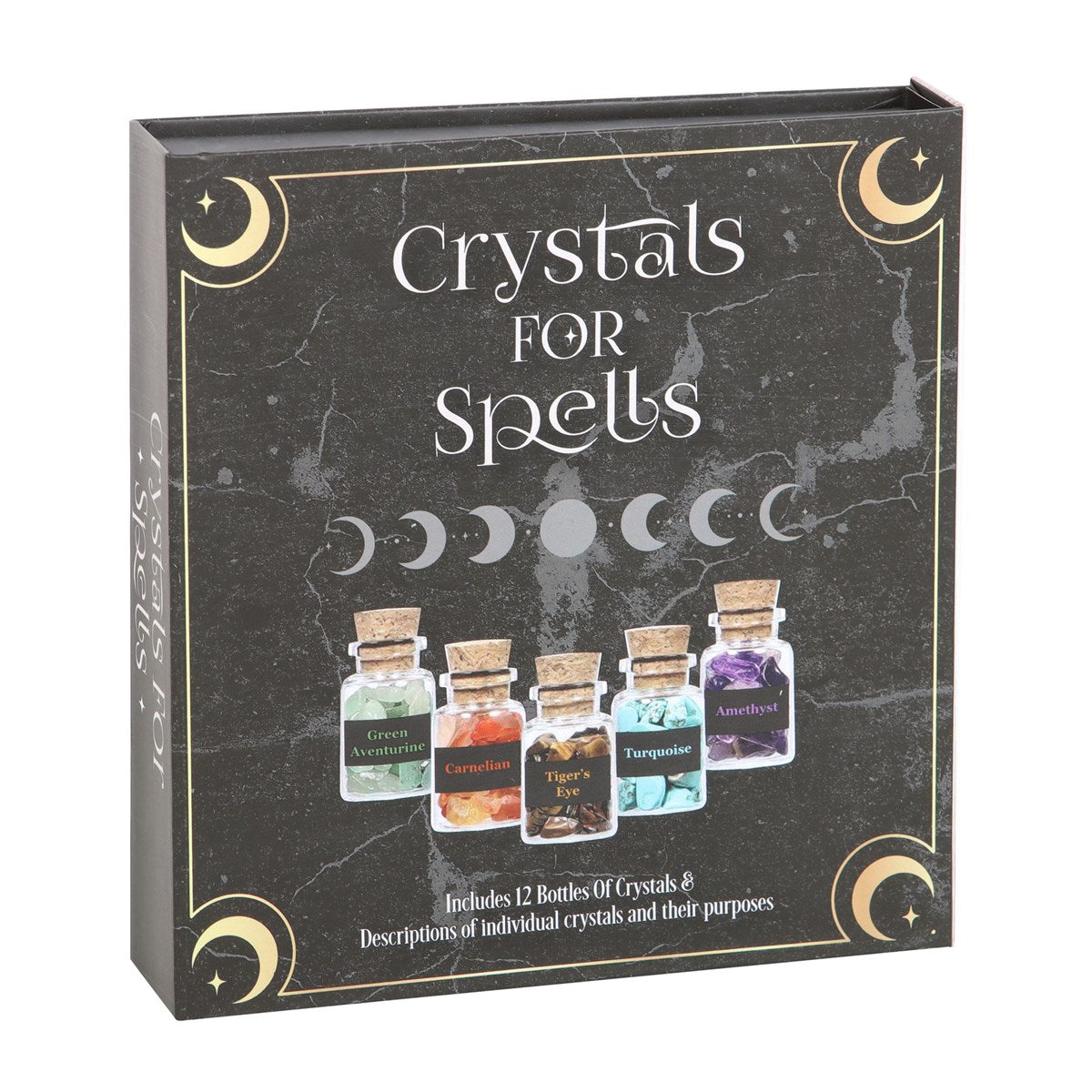 Crystals for Spells - Includes 12 Bottles of Crystals & Descriptions of individual crystals and their purposes