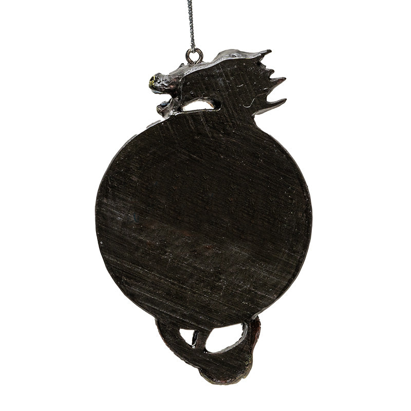 Back of ornament, black, flat, one-sided