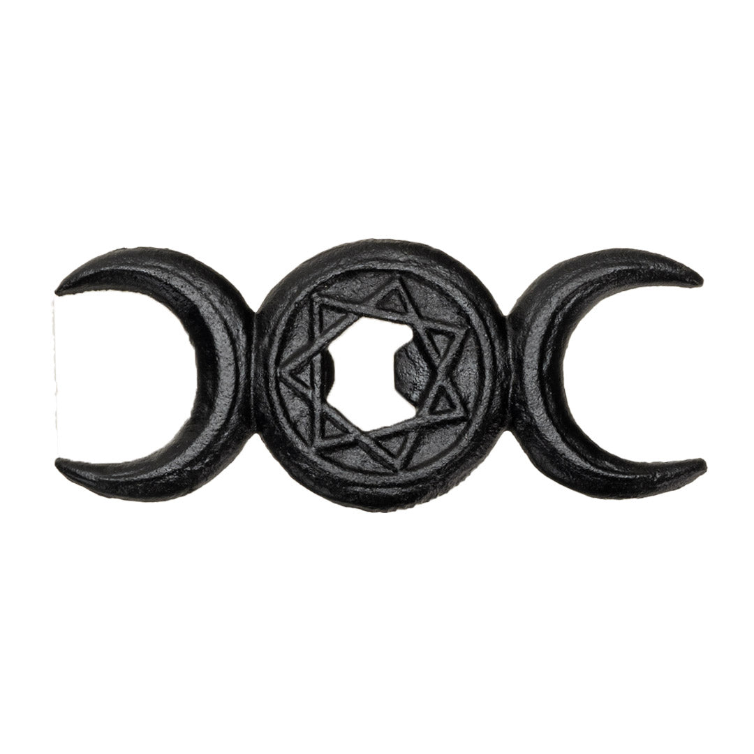 Cast iron black triple moon bottle opener