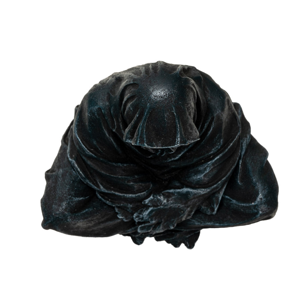 Seated Grim Reaper incense burner/box, shown top down