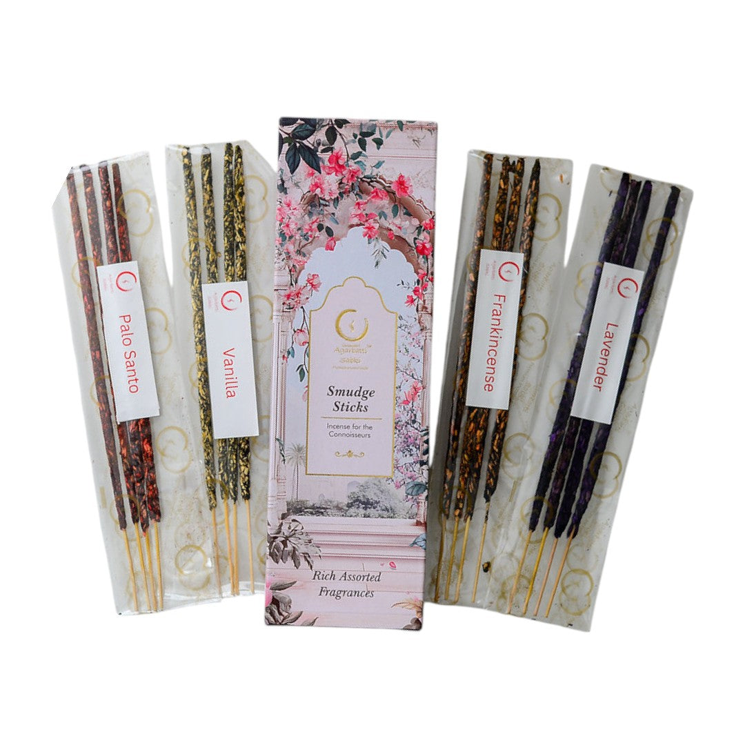 Assorted incense smudge sticks - frankincense, lavender, vanilla & palo santo
