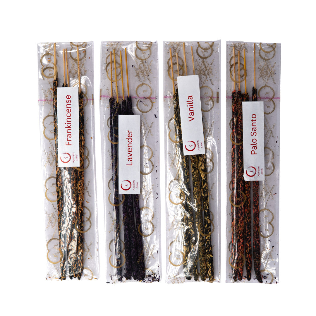 Assorted incense smudge sticks - frankincense, lavender, vanilla & palo santo