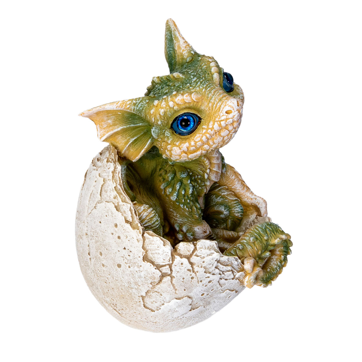 Green baby dragon emerging from an egg