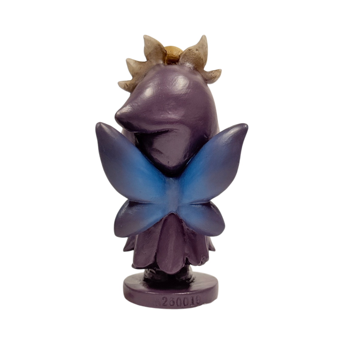 Spirit Fairies figurine, pixie with skulls, shown from the back