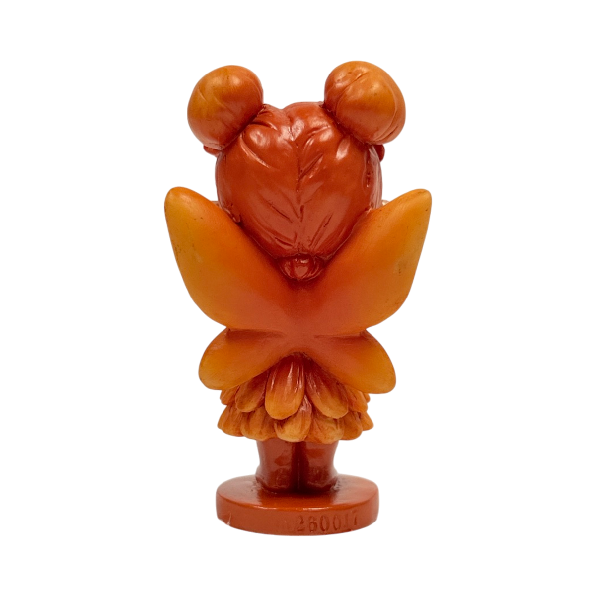 Spirit Fairies figurine - orange pixie with owl, shown from the back