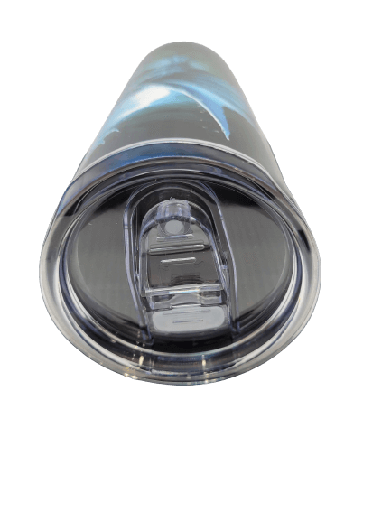 Top of barista travel mug showing clear lid