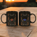 Lovers mugs sitting on a wooden table