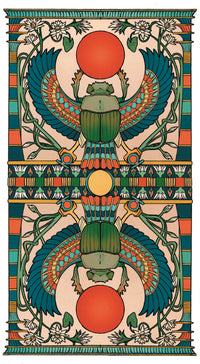 Tarot card back with scarab design