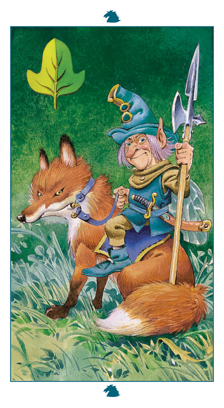 Card example with fairy man riding a fox