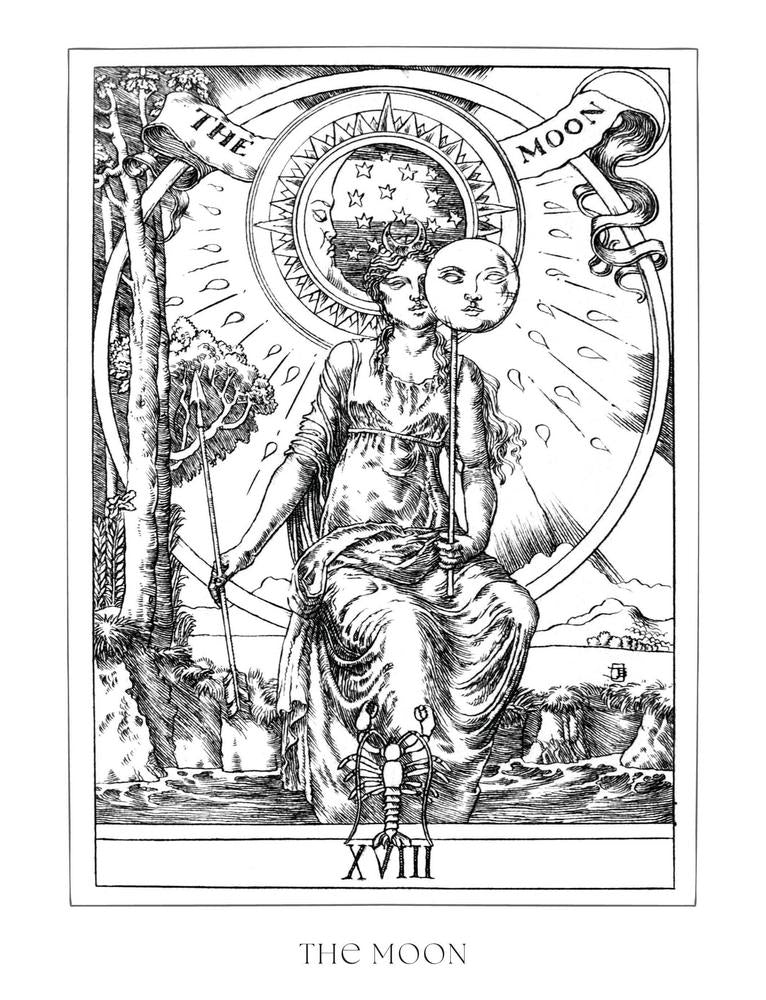 Tarot Journal & Coloring Book by Jake Baddeley - The Moon image