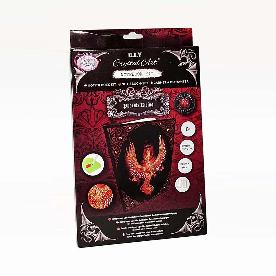 Phoenix Rising by Anne Stokes, firebird craft crystal kit in box