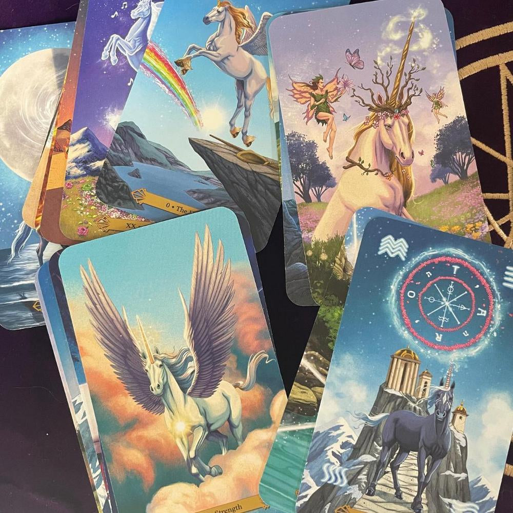Celestial Unicorn Tarot Deck card examples