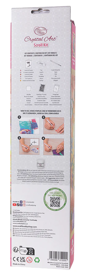 Back of box for Luna Goddess crystal art scroll kit