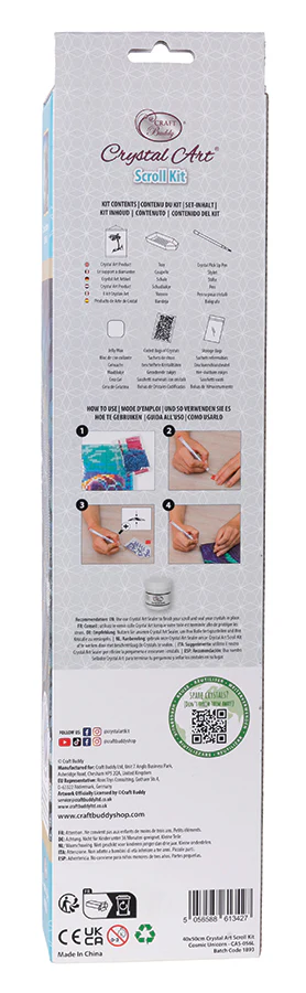 Back of crystal art kit box