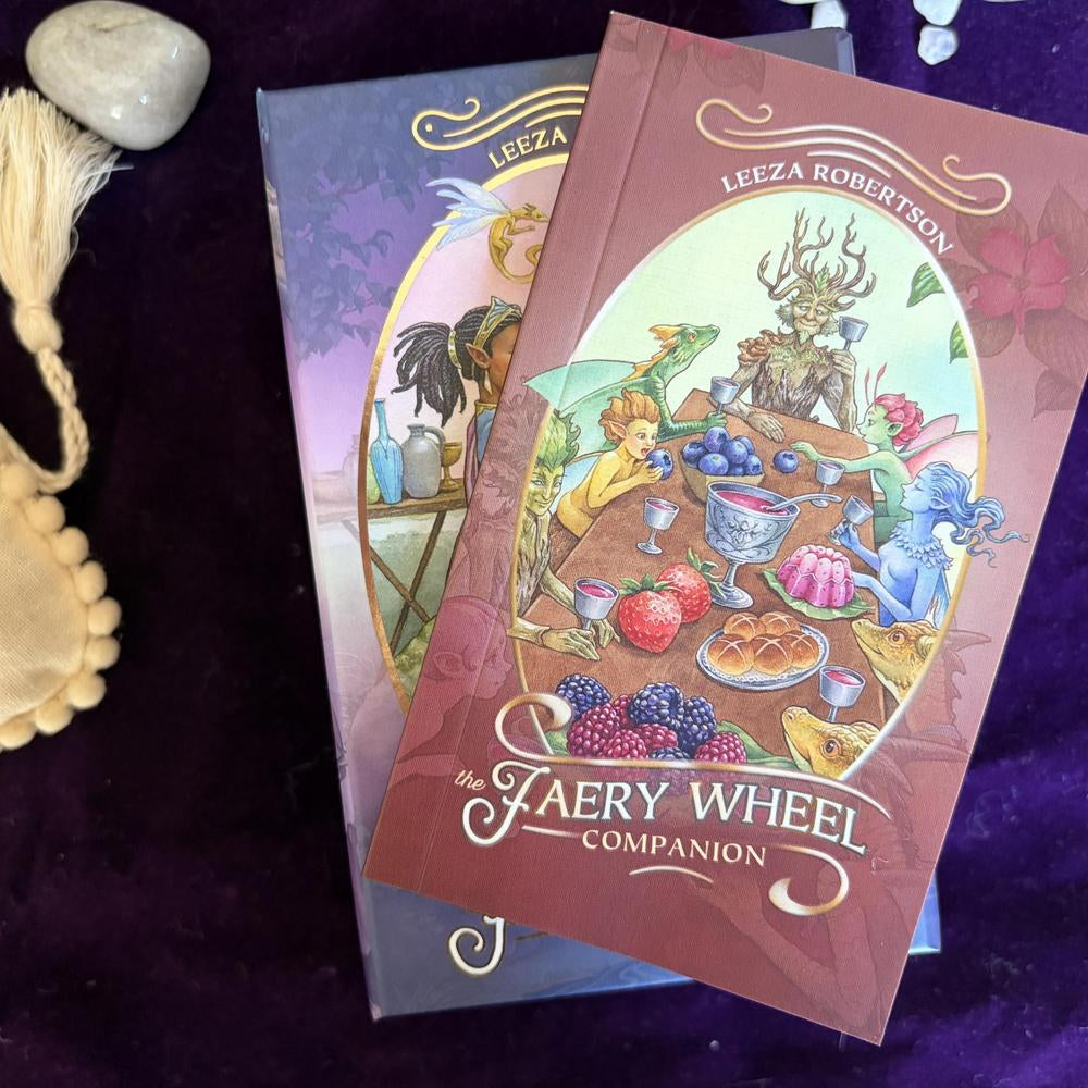 Faery Wheel Tarot deck - - book cover with fae creatures feasting