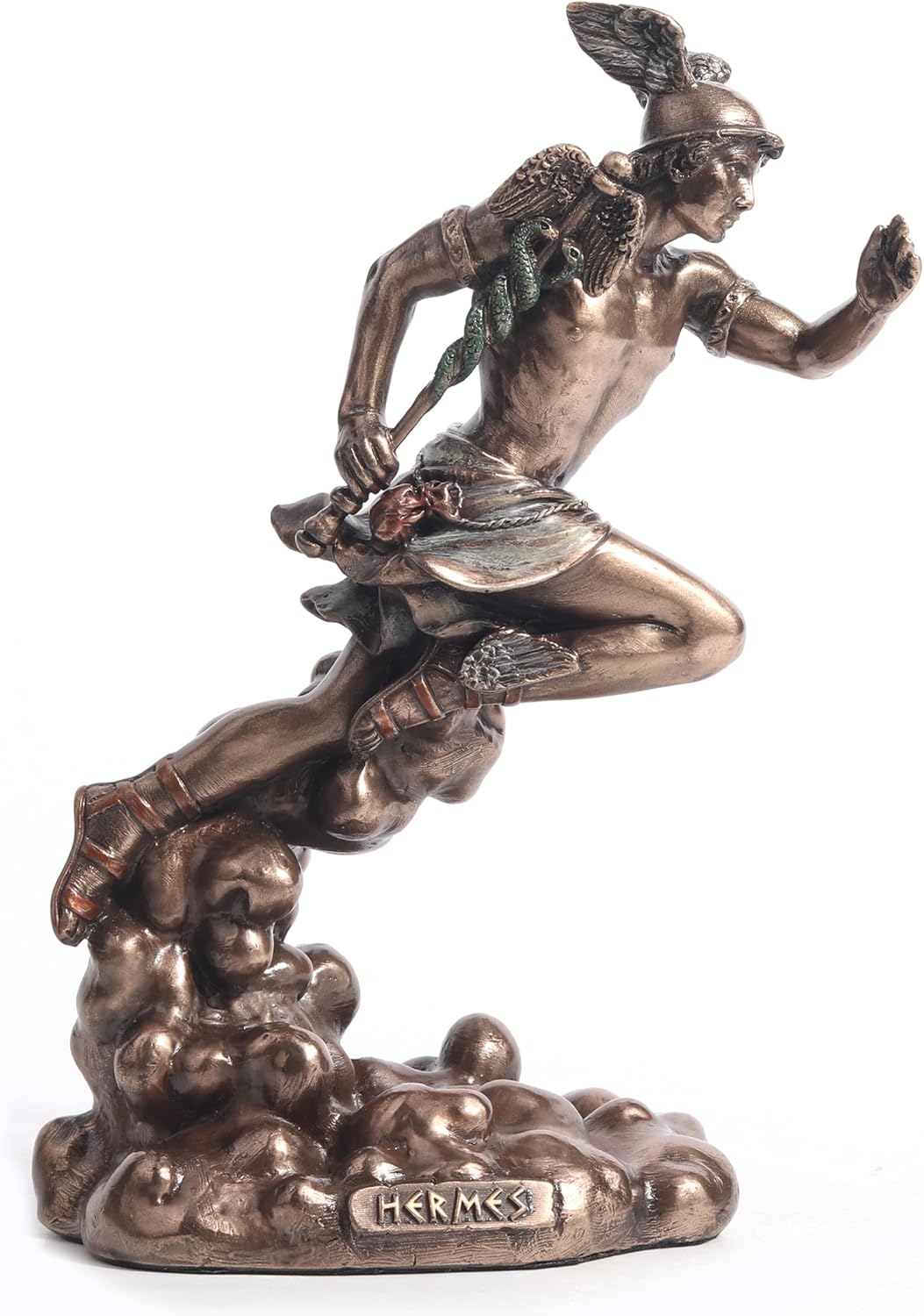 Bronze statue of Greek God Hermes running