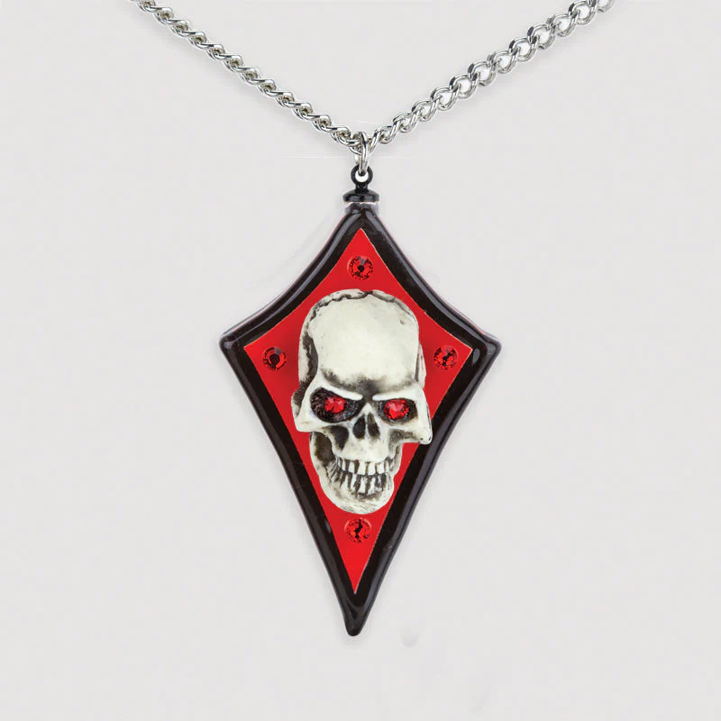 Diamond Skull Glass Necklace