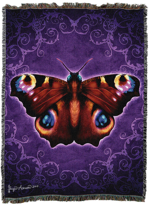 Peacock Butterfly Tapestry Blanket