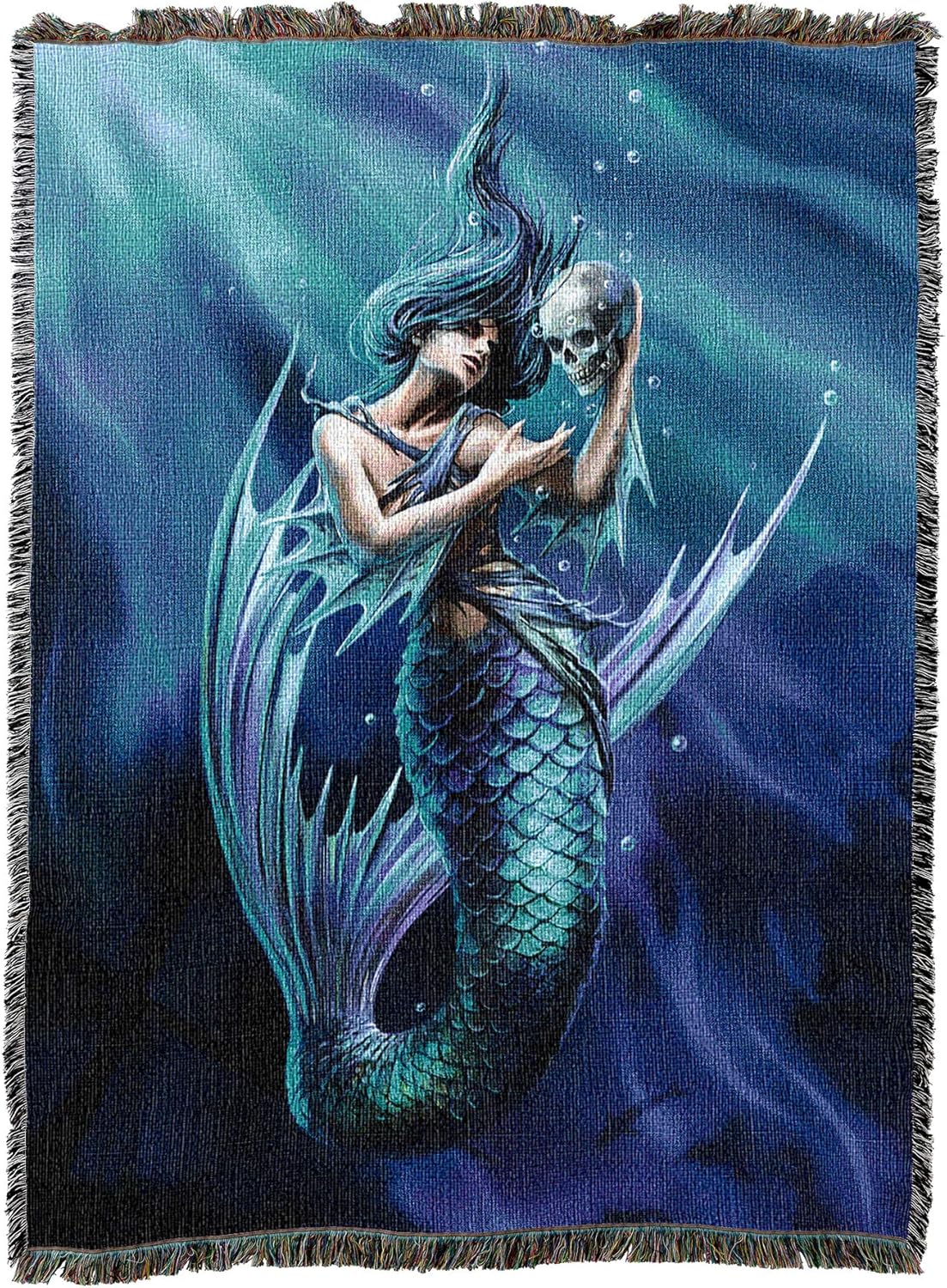 Sailor's Ruin Mermaid Tapestry Blanket by Anne Stokes