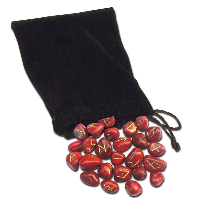Stone rune set, red jasper