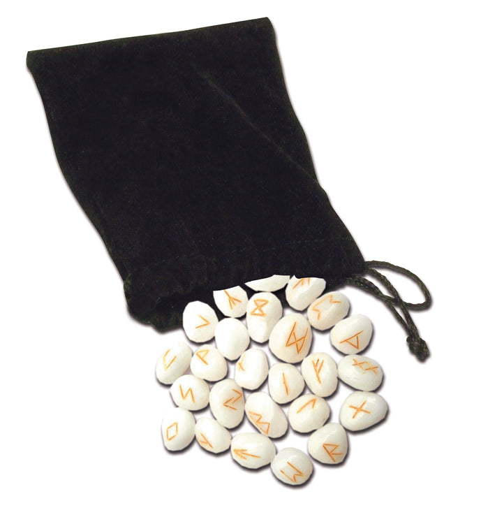 Stone rune set, white onyx