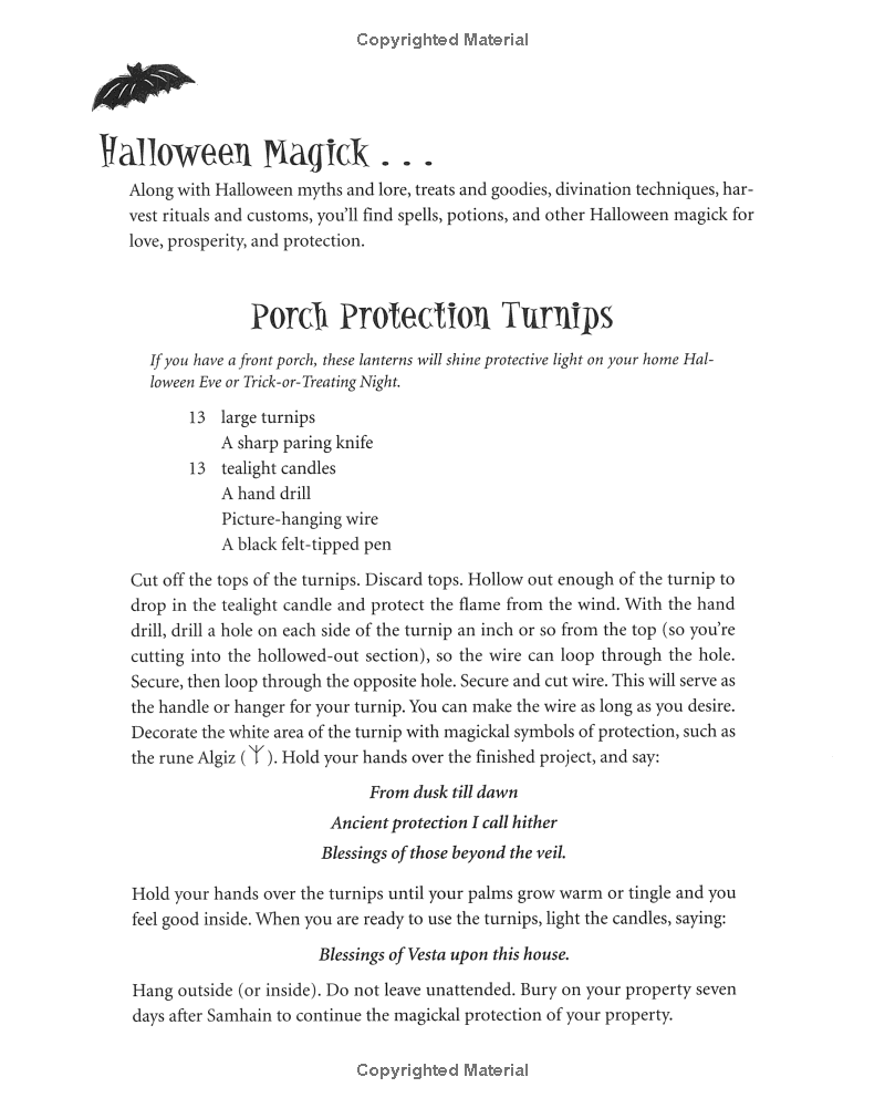 Halloween book excerpt with Porch Protection Turnips craft