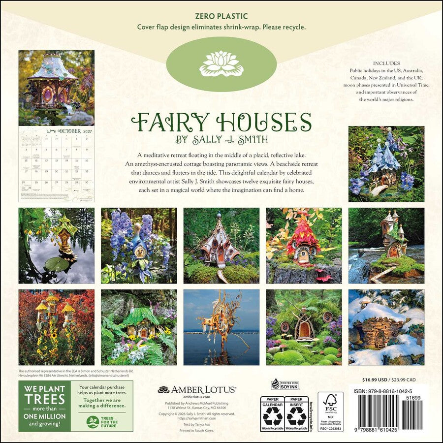 Fairy Houses 2027 Wall Calendar - back cover with all months