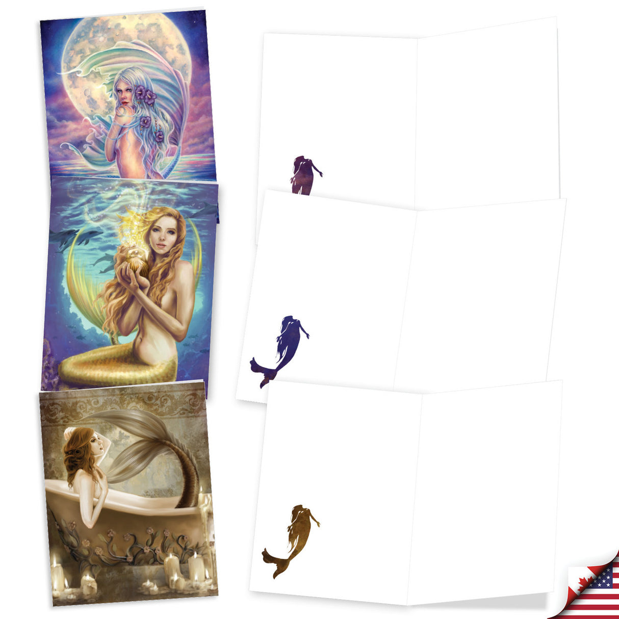 Card examples with mermaids inside
