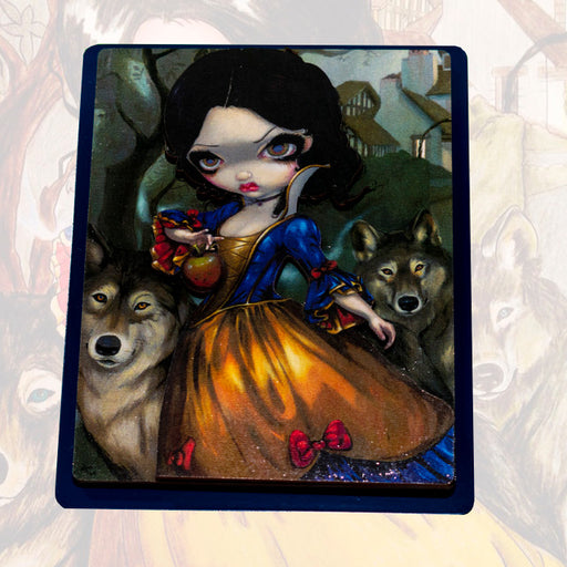 Dimensional art board of Snow White with wolves